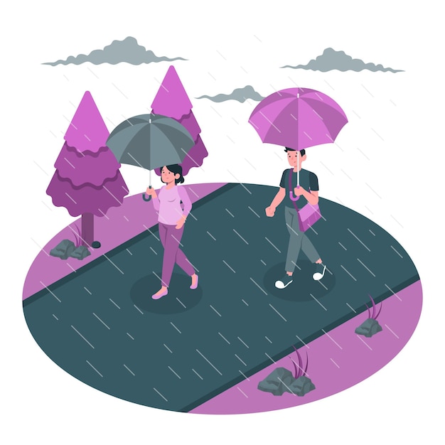 Free vector raining concept illustration