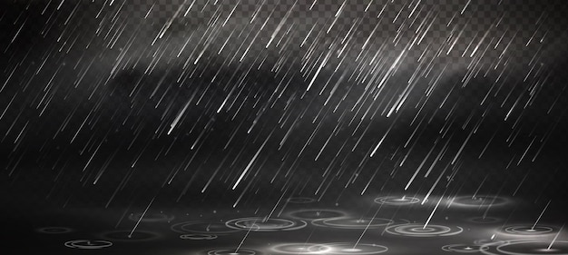 Rainy effect with diagonal drops and ripple
