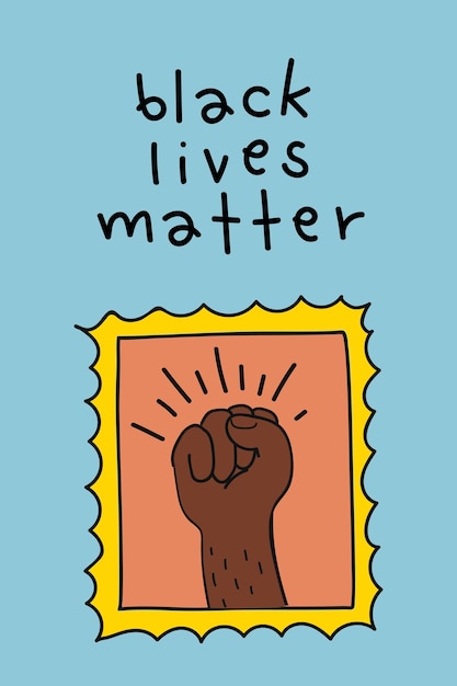 Free vector raised fist for black lives matter movement vector