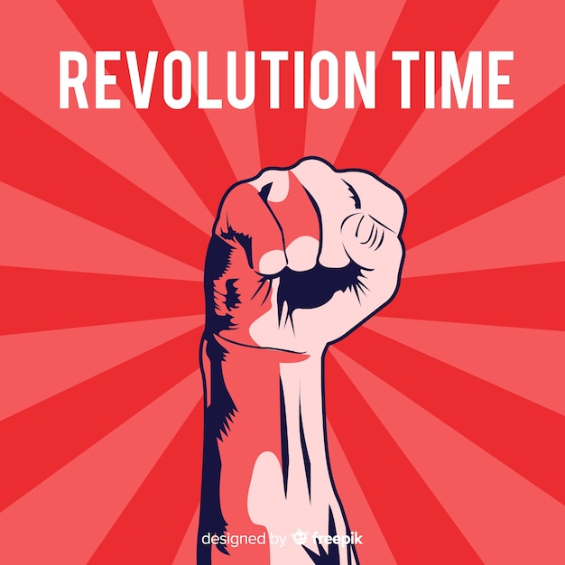 Бесплатное векторное изображение Поднятый кулак для революции
