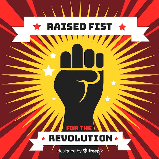 Raised fist for revolution
