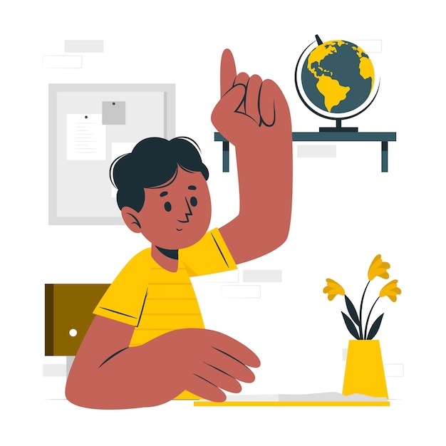 Free vector raising hand concept illustration