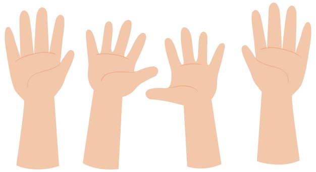 Free vector raising human hands isolated