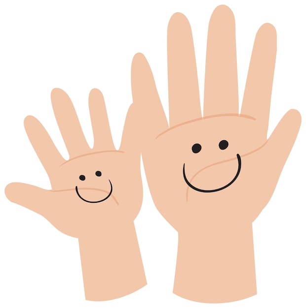 Free vector raising human hands isolated