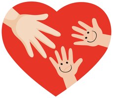 Поднятие человеческих рук с сердцем