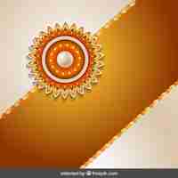 Free vector rakhi background with golden band