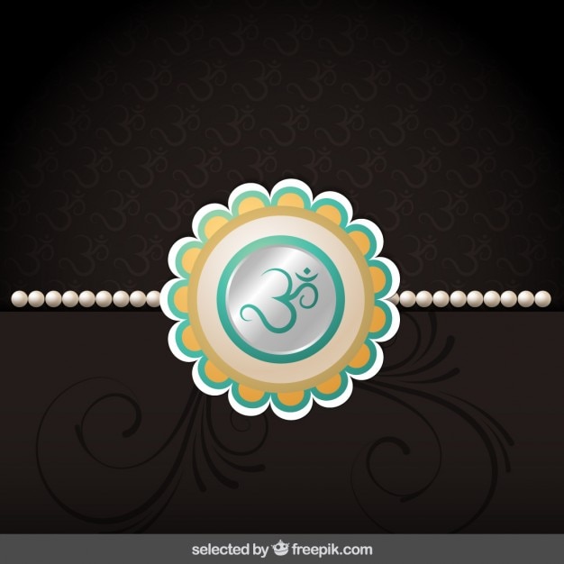 Rakhi bracelet on brown background