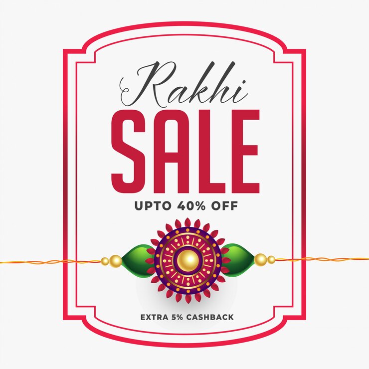 मुफ़्त वेक्टर rakhi sale banner with offer details