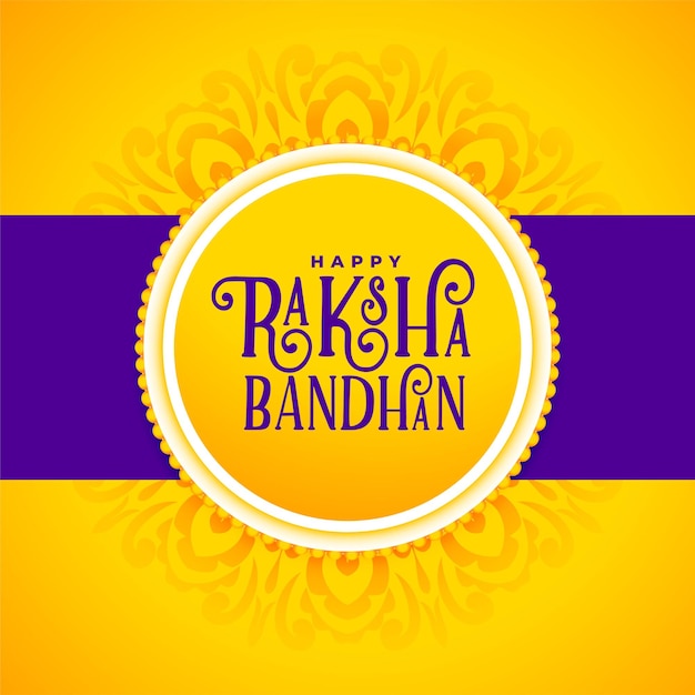 Vettore gratuito sfondo raksha bandhan nel colore del tema giallo