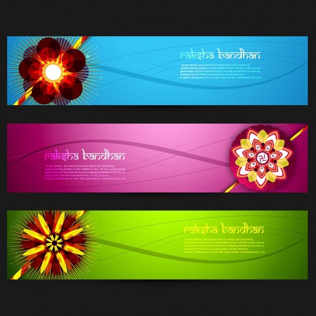 मुफ़्त वेक्टर raksha bandhan banners