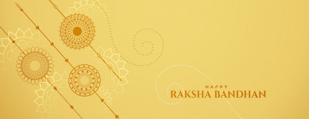 Raksha bandhan celebration banner with rakshi 