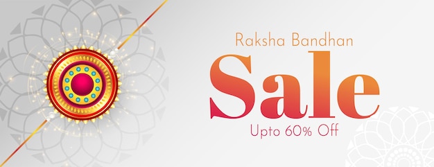 Free vector raksha bandhan festival sale banner with decorative rakhi