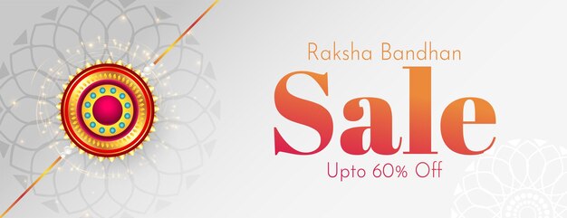 Raksha bandhan festival sale banner with decorative rakhi