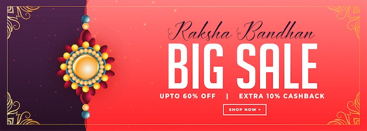 मुफ़्त वेक्टर raksha bandhan festival sale discount banner 