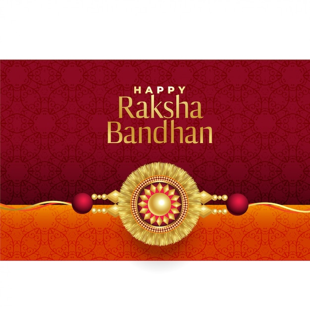 Vettore gratuito raksha bandhan golden rakhi bellissimo sfondo