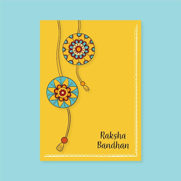 무료 벡터 raksha bandhan 인사말 카드 서식 파일