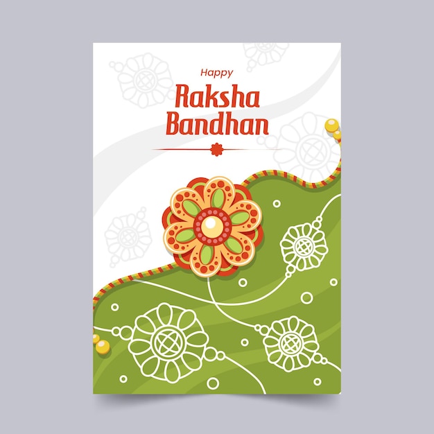 무료 벡터 raksha bandhan 인사말 카드