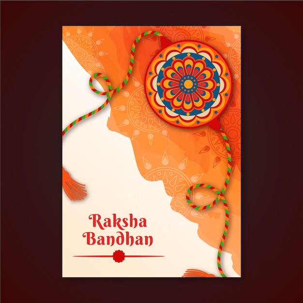 무료 벡터 raksha bandhan 인사말 카드