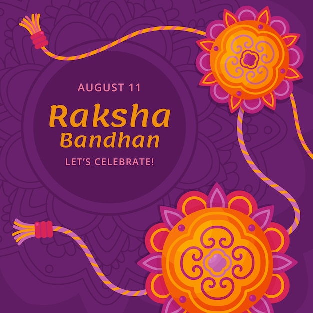 Raksha bandhan hand drawn flat illustration