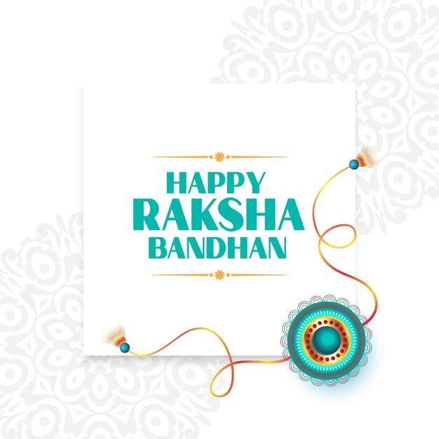 Raksha bandhan 인도 스타일 흰색 인사말 디자인