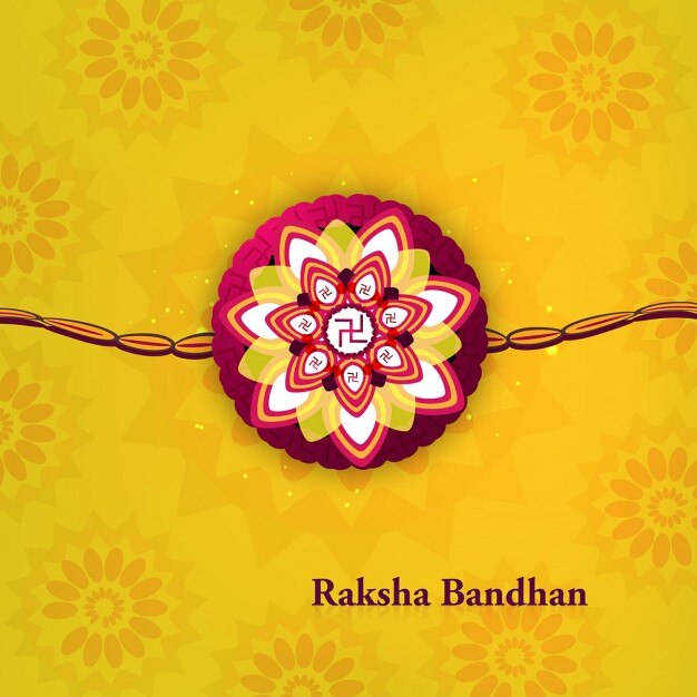 Raksha bandhan ornamental yellow background