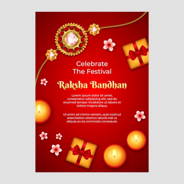 Free vector raksha bandhan realistic poster