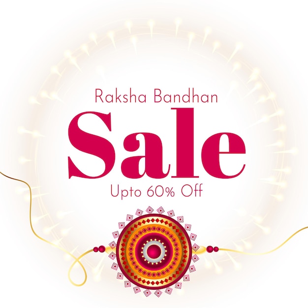 Sfondo di vendita di raksha bandhan con design rakhi