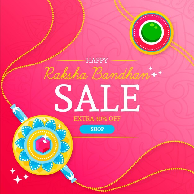 Free vector raksha bandhan sale banner