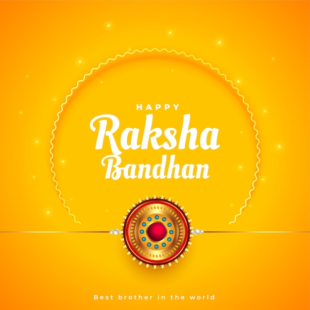 Raksha bandhan 전통적인 노란색 인사말 디자인
