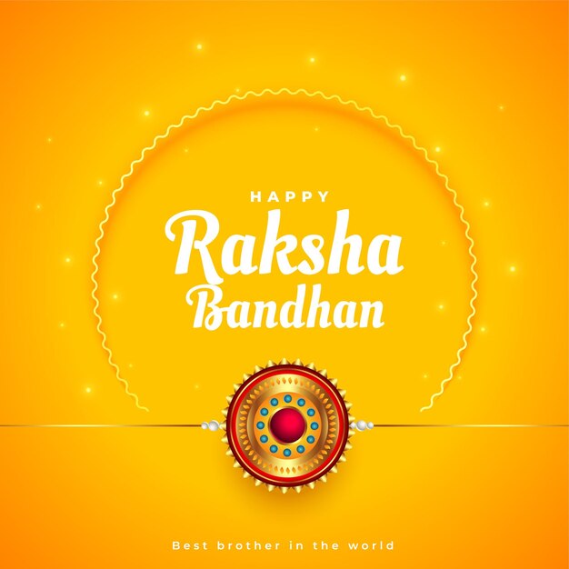 Raksha bandhan 전통적인 노란색 인사말 디자인