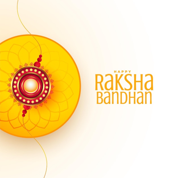 Vettore gratuito raksha bandhan desidera un bel design di carte