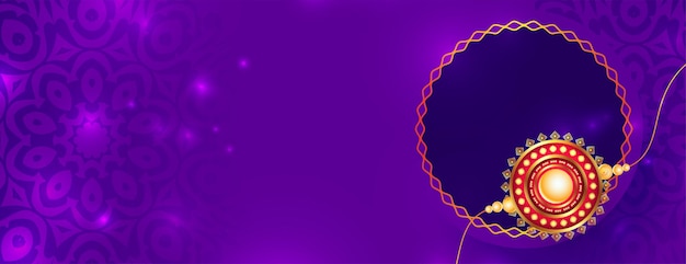 Free vector raksha bandhan wishes card purple banner design