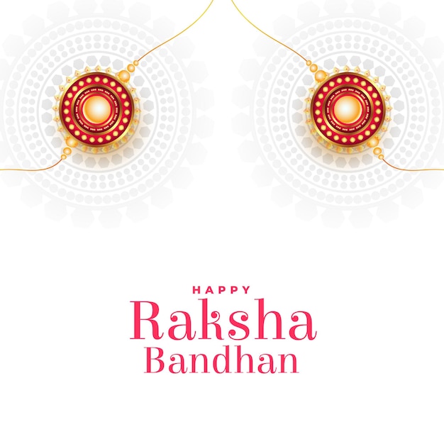 Бесплатное векторное изображение Ракша бандхан желает карта с рахи на белом фоне