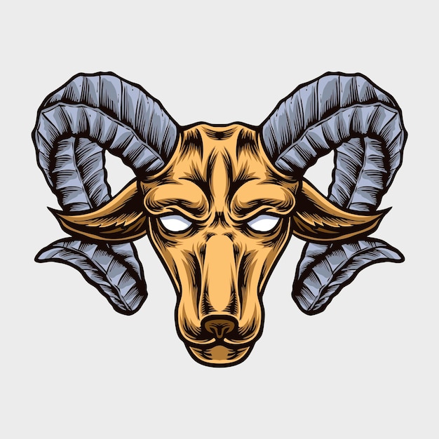 Ram goat head vector illustration
