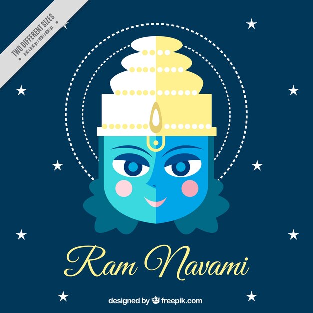 Ram navami background in flat design