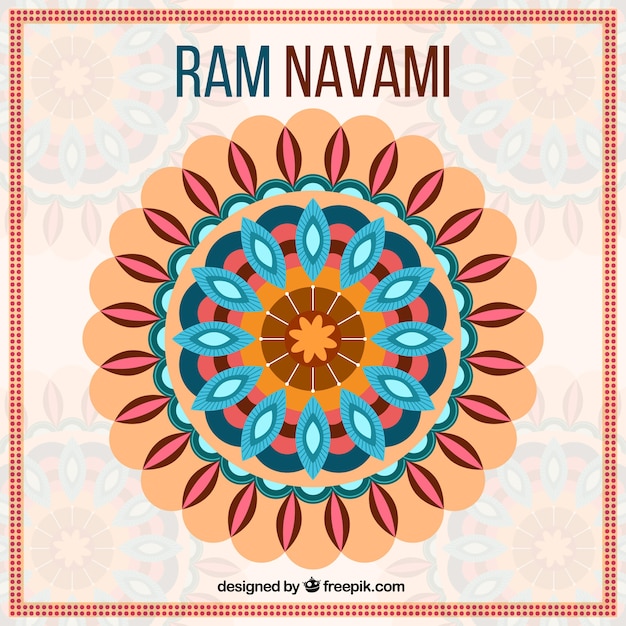 Free vector ram navami background of geometric shapes