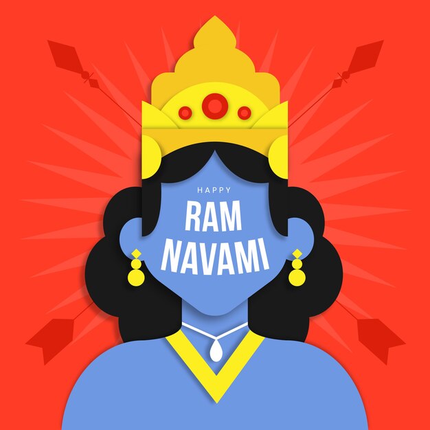 Ram navami banner in flat design