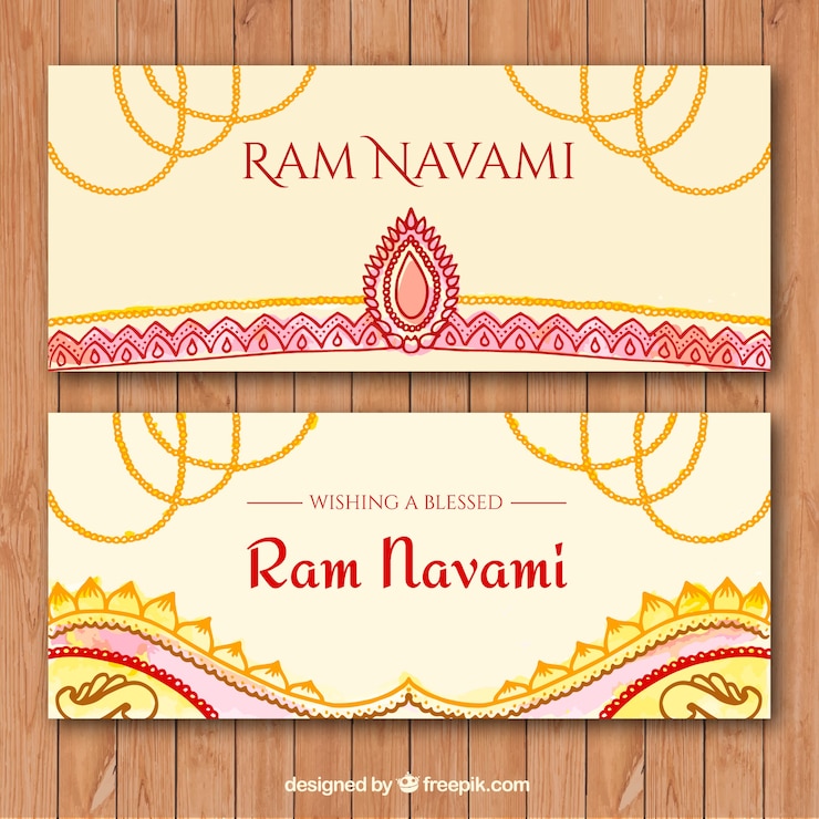 मुफ़्त वेक्टर ram navami banners in abstract design