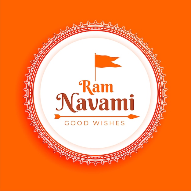 Ram navami blessing greeting in orange kesri color