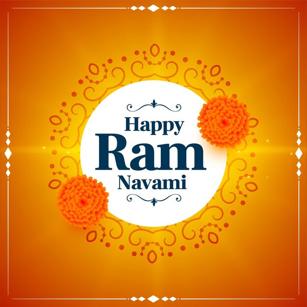 Ram navami 축복은 주황색으로 인사말을 기원합니다.
