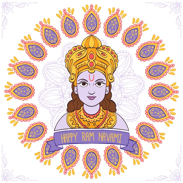 Free Vector ram navami celebration hand drawn