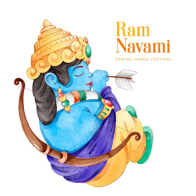 Ram navami festival in flat design