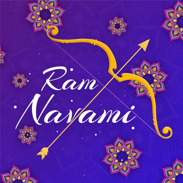 Ram navami in flat design