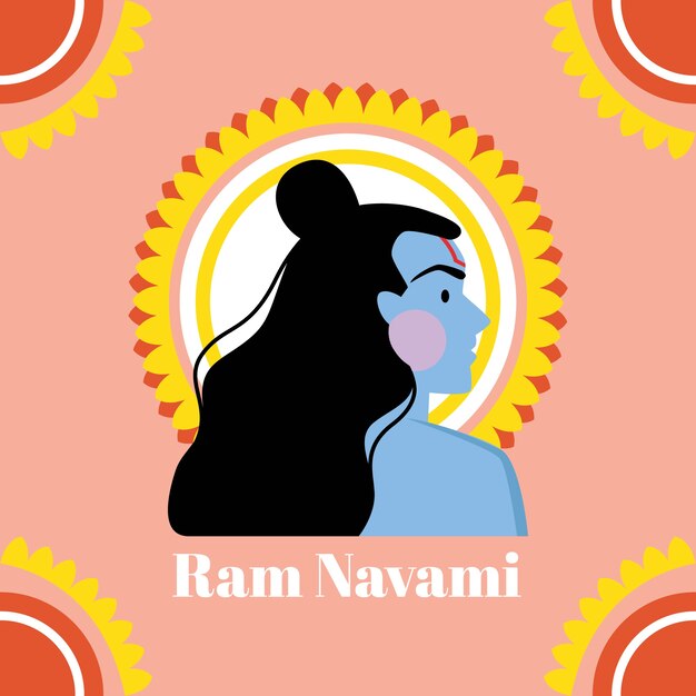 Ram navami in flat design