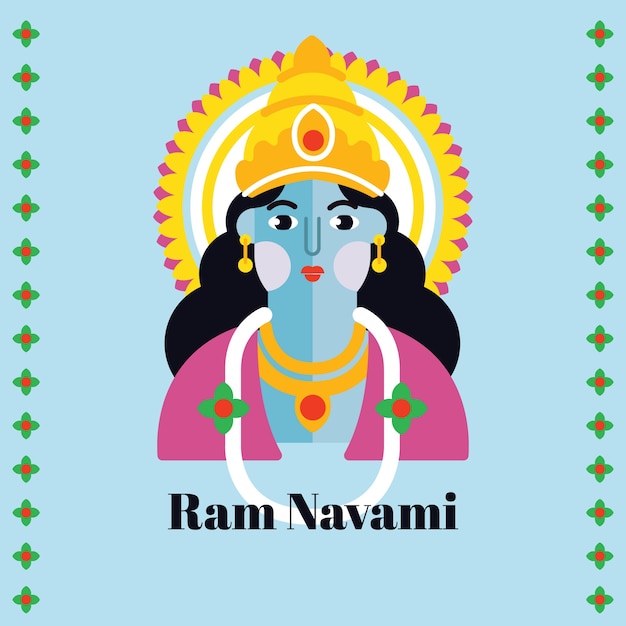 Ram navami in flat design