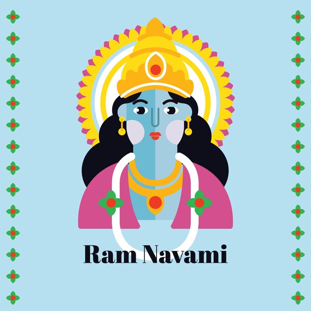 평면 디자인의 Ram Navami