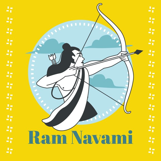 Ram navami in flat design