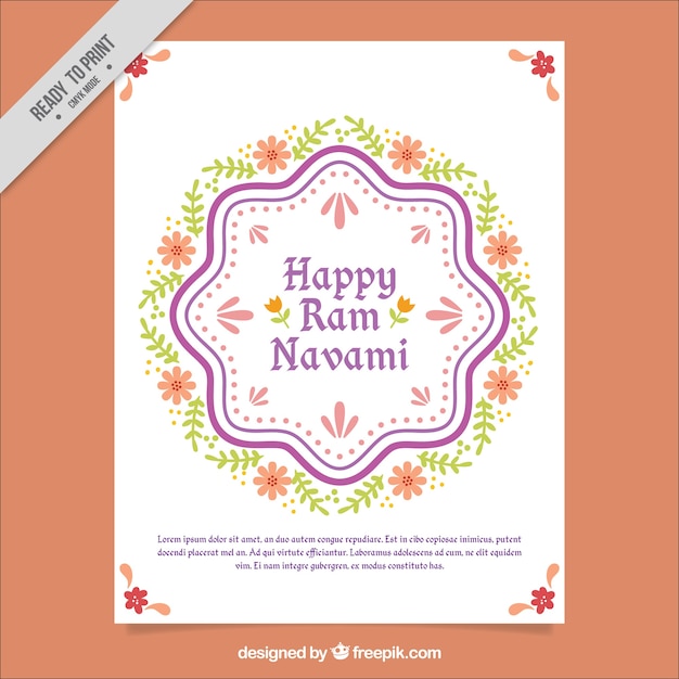 Free vector ram navami floral card