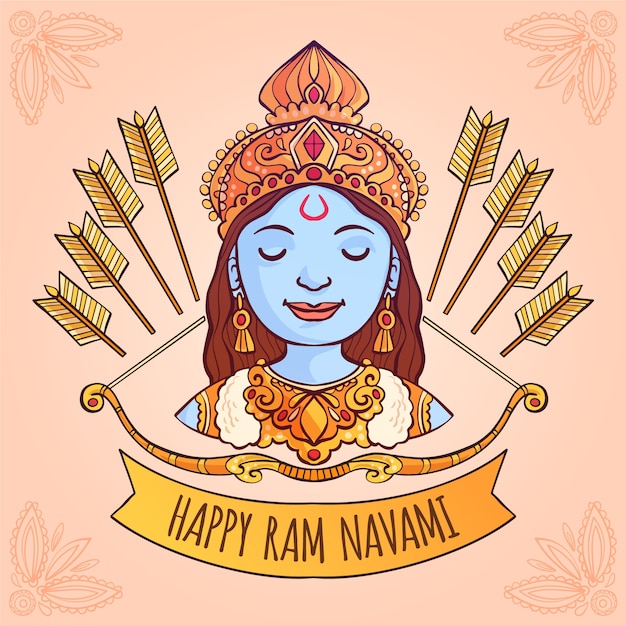 Free vector ram navami with bows