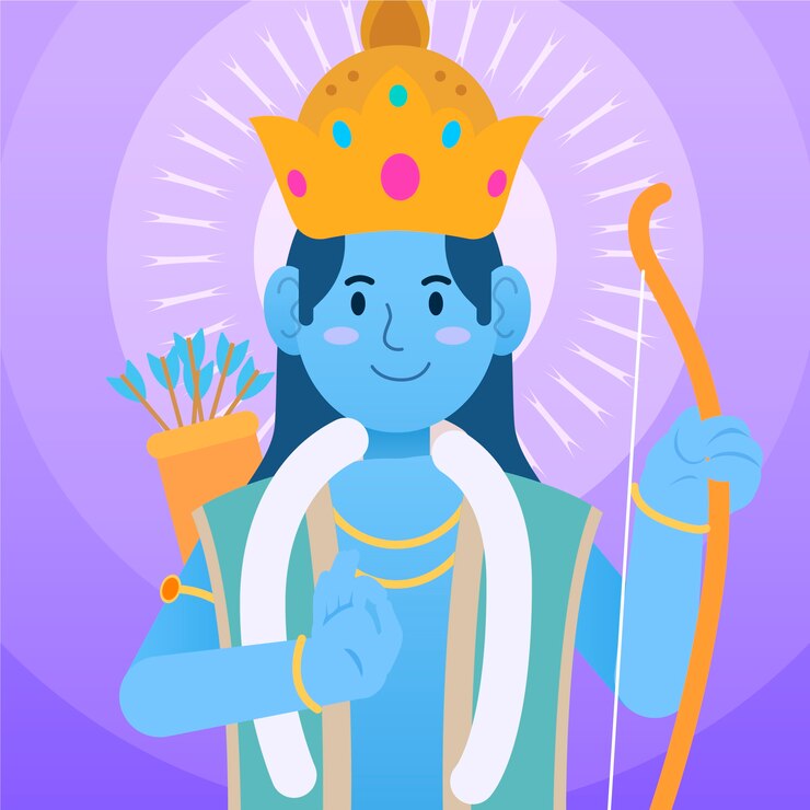 मुफ़्त वेक्टर ram navami with character archer